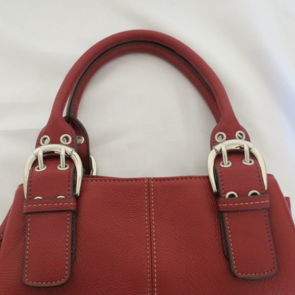 Tingnanello Red Satchel Leather Handbag - Picture 2 of 11
